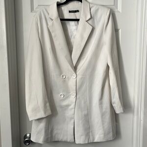 classic white suit mini dress